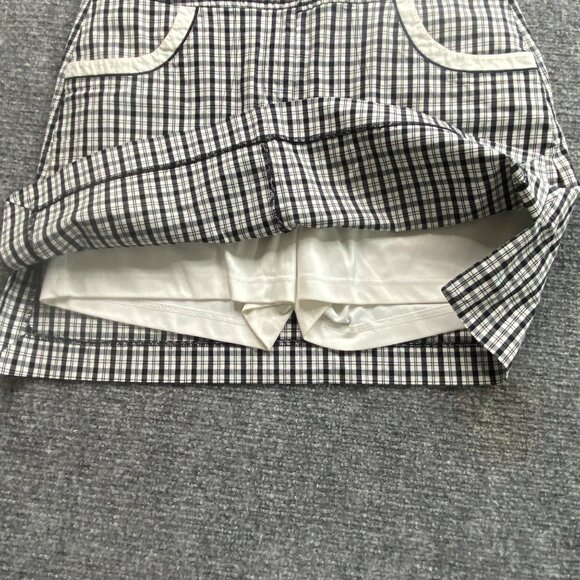 Izod‎ Golf Classics Skort Womens 10 Black & White Plaid Stretch  Preppy Beach - Picture 2 of 6
